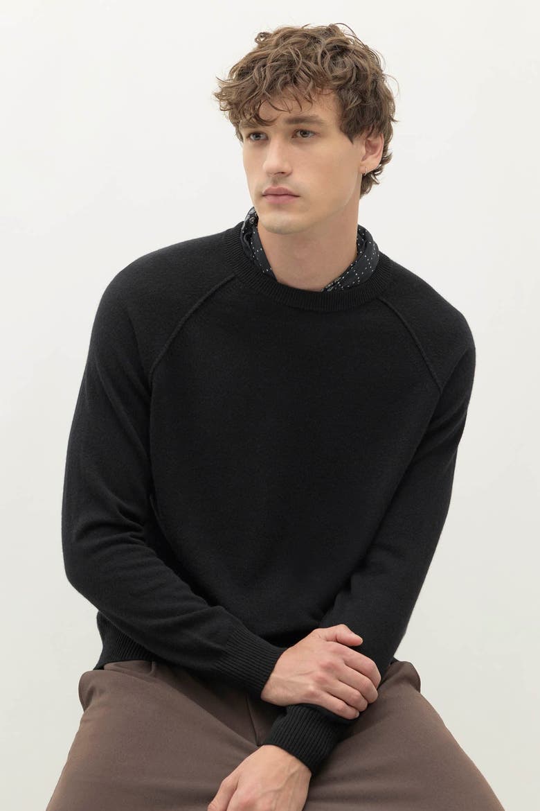 Lorenzo Cashmere Crewneck, Alternate, color, Black