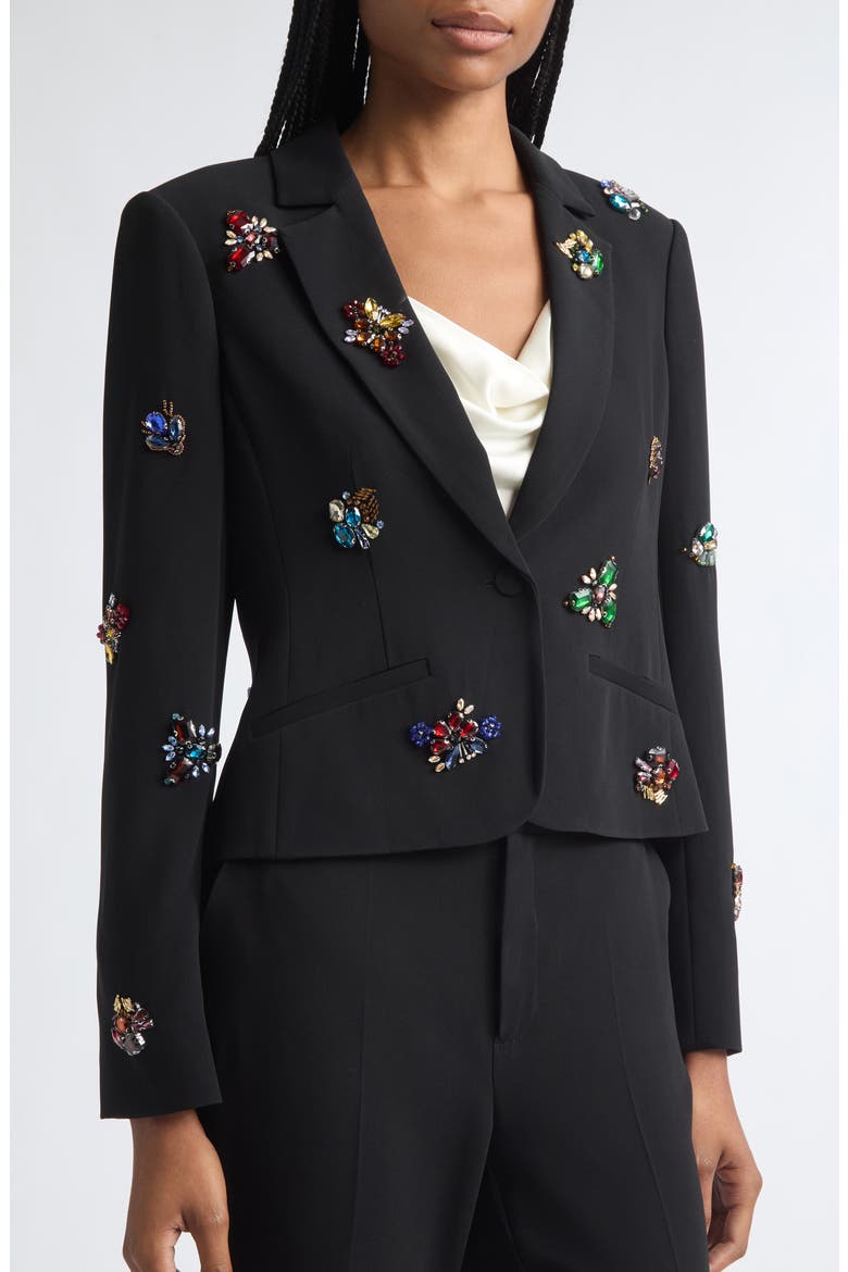 Le Petit Karlie Crown Jewel Blazer, Alternate, color, BLACK/ MULTI