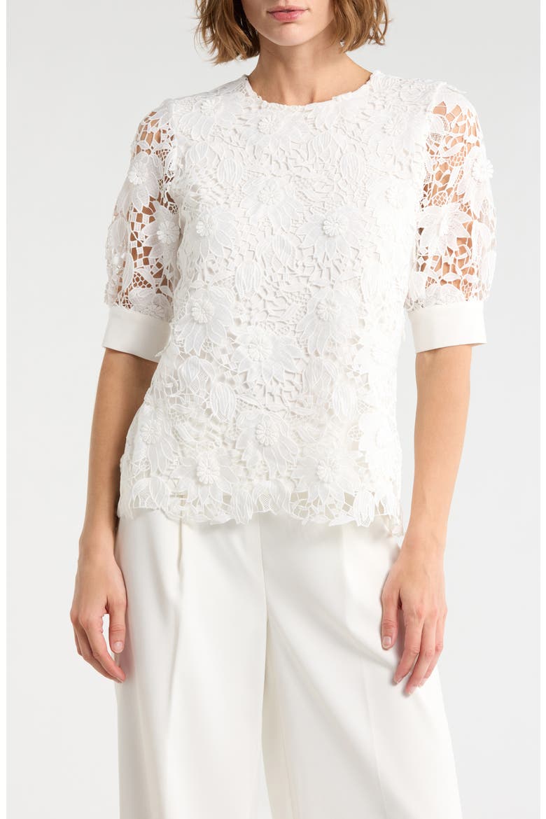 The Estella Lace Top, Main, color, WHITE