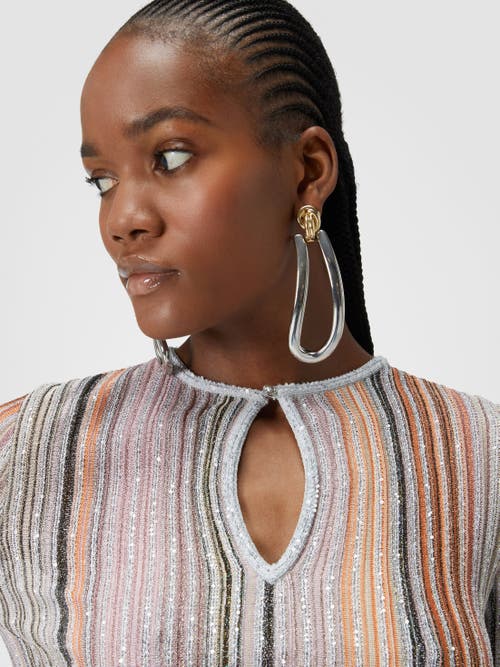 MISSONI MISSONI PARTIALIZED RIBBED SWEATER WITH SEQUINS
