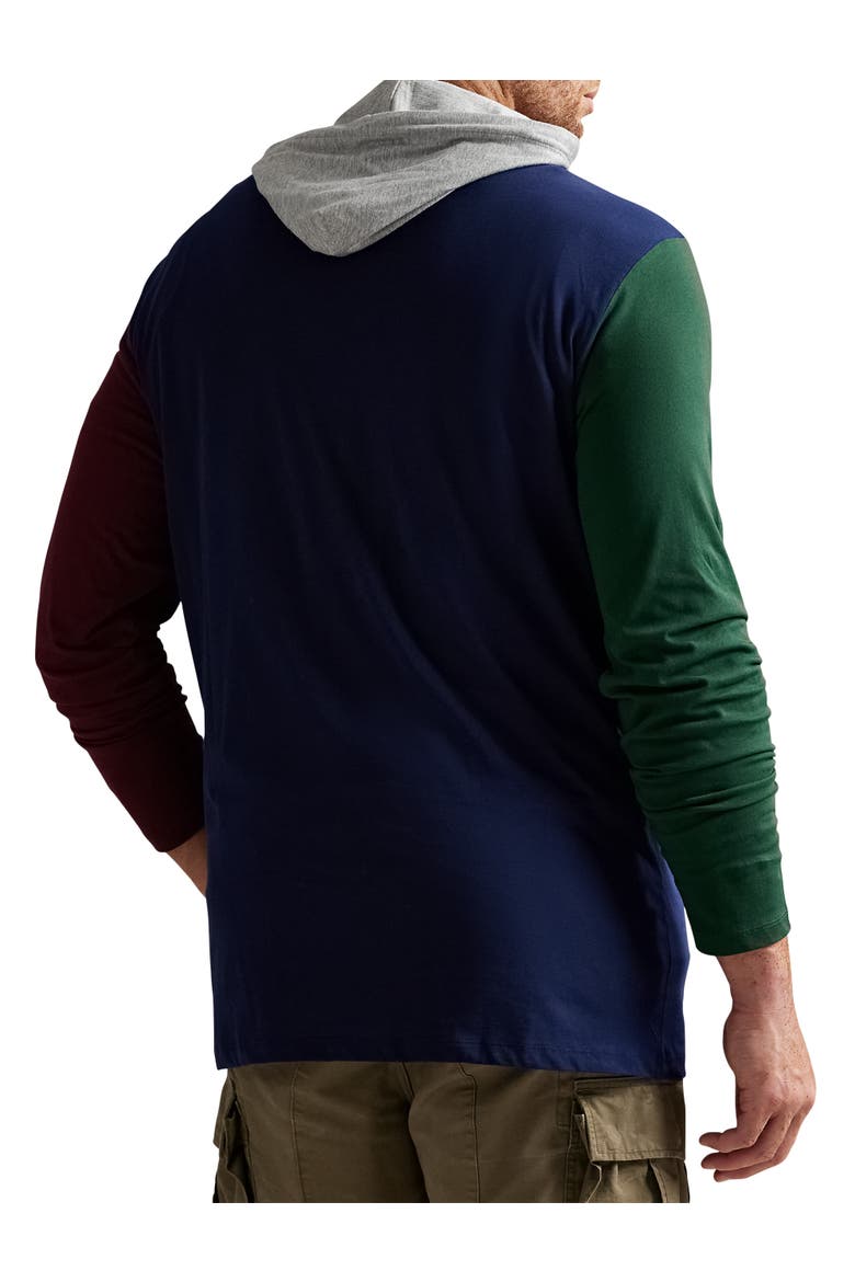Big & Tall Colorblocked Jersey Hooded T-Shirt, Alternate, color, CRUISE NAVY MULTI