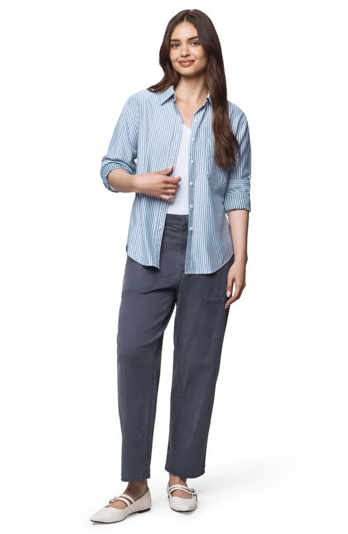 Splendid Kenna Stripe Relaxed-fit Button-up Shirt In Blue