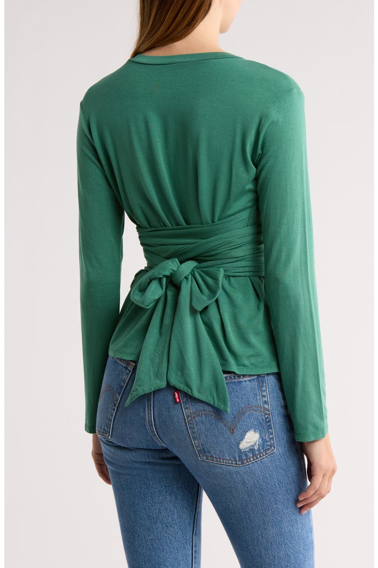 Tie Front Long Sleeve Knit Top, Alternate, color, KASHMIR
