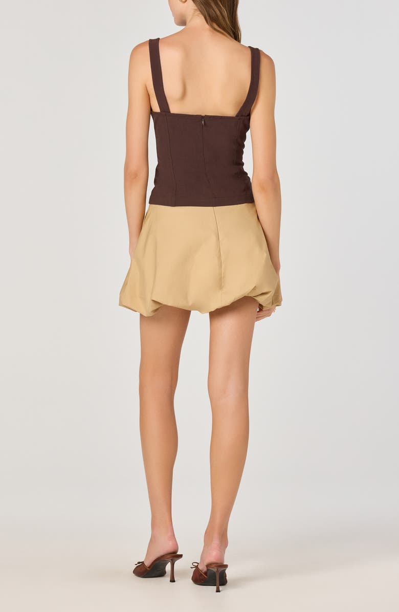 ASTR the Label Lace Trim Milkmaid Top, Alternate, color, Brown
