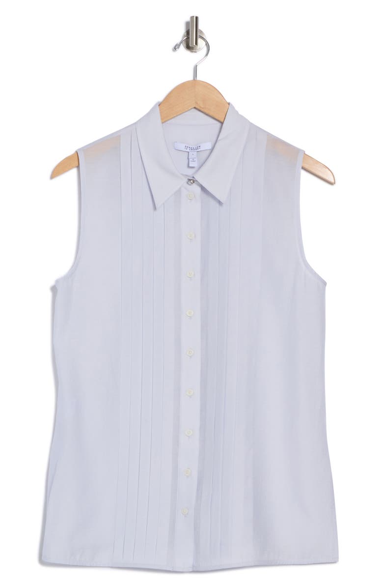 Derek Lam 10 Crosby Jane Pintuck Sleeveless Shirt, Alternate, color, Periwinkle