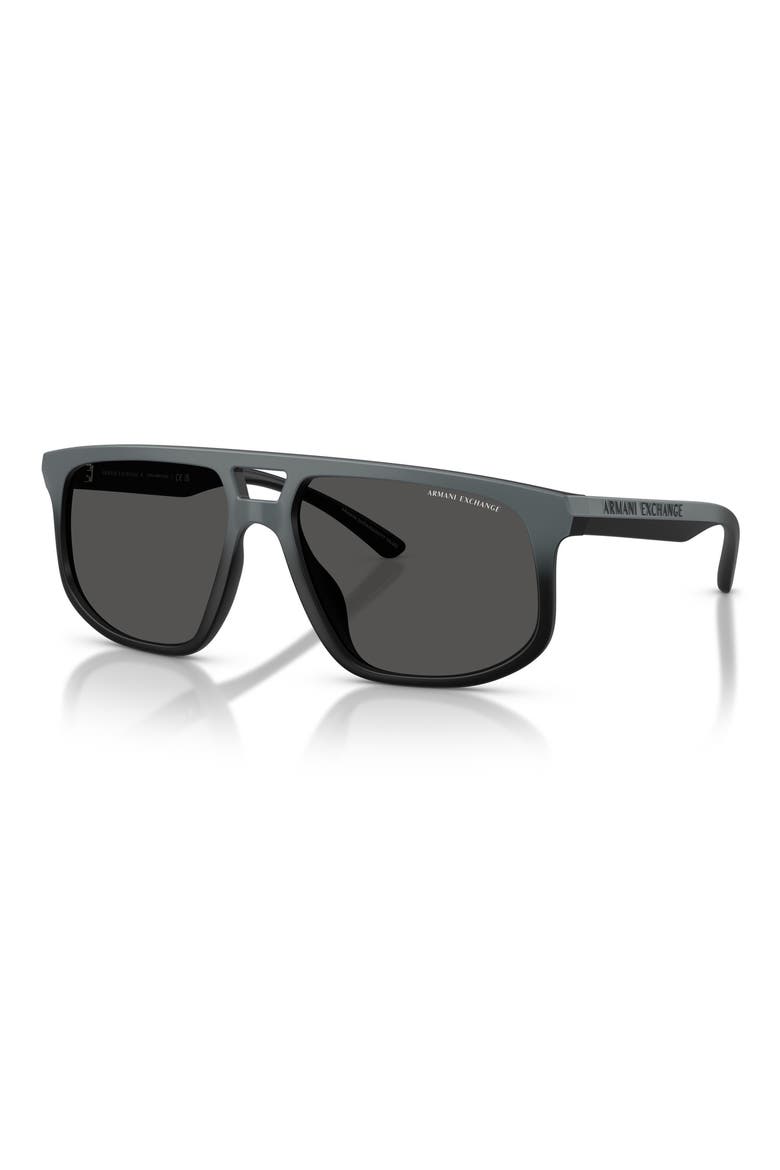 58mm Pilot Sunglasses, Alternate, color, MATTE GREY BLACK / DARK GREY