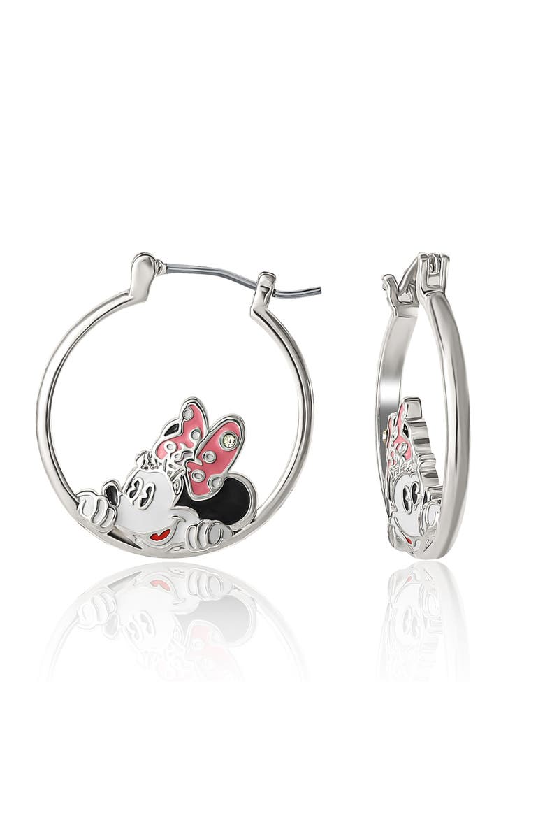 Cute Head Hoop Earrings, Alternate, color, Silver