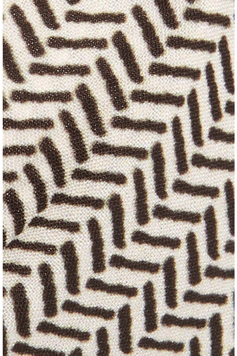 Knotted Herringbone Print Headband, Alternate, color, WHITE