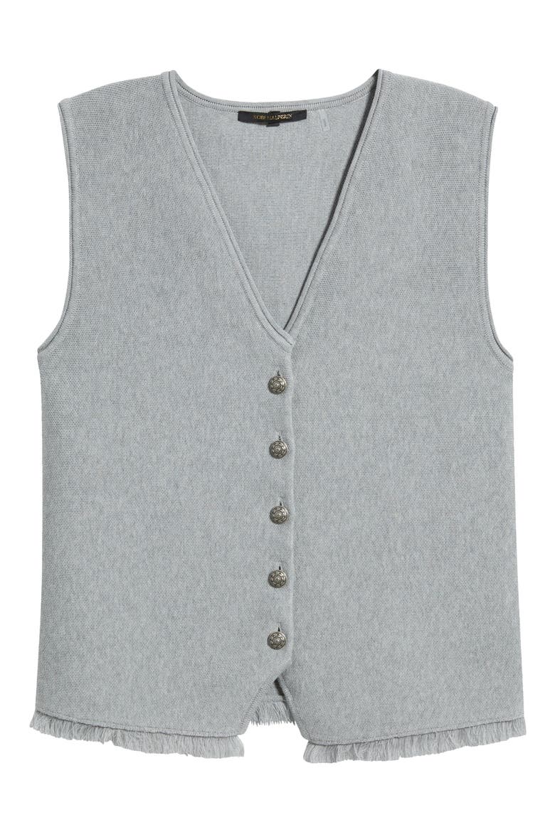 Anya Cotton Blend Knit Vest, Alternate, color, LIGHT GREY