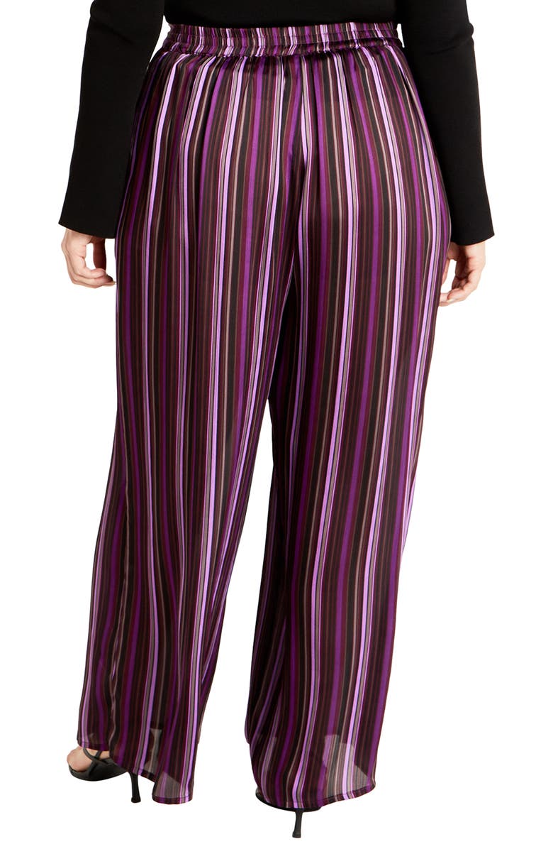 City Chic Willow Stripe Wide Leg Pants, Alternate, color, 