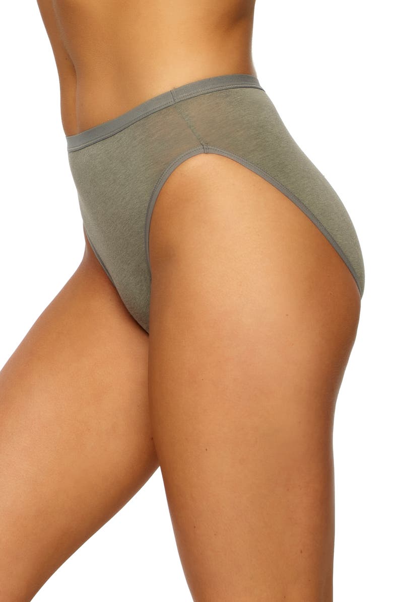 Felina High Cut Organic Stretch Cotton Bikini, Alternate, color,