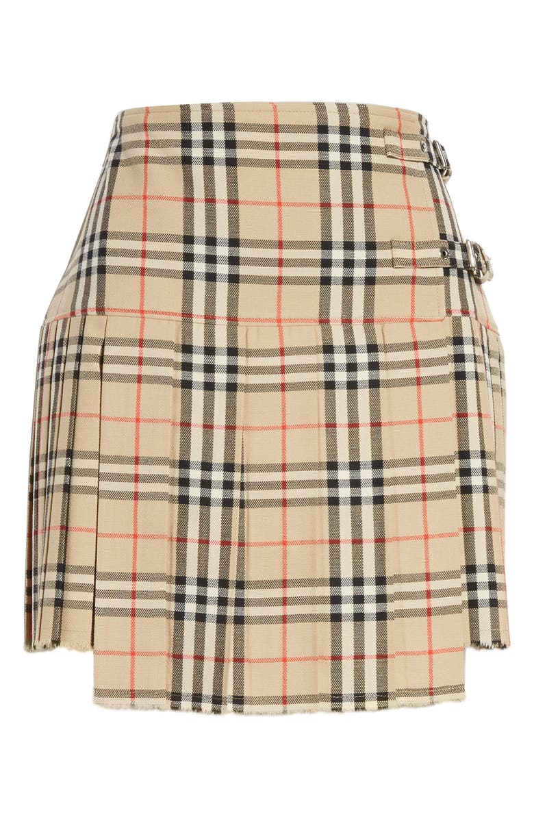 Burberry Zoe Vintage Check Asymmetrical Wool Kilt, Alternate, color, 