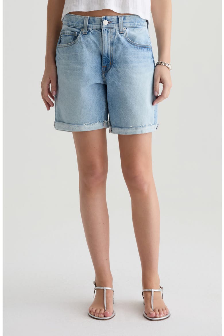 Ex-Boyfriend Mid Thigh Denim Cutoff Shorts, Main, color, SOFT FOCUS