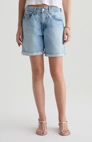 AG Ex-Boyfriend Mid Thigh Denim Cutoff Shorts