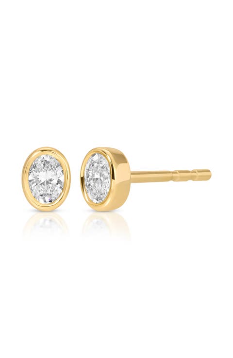 Diamond Bezel Set Stud Earrings