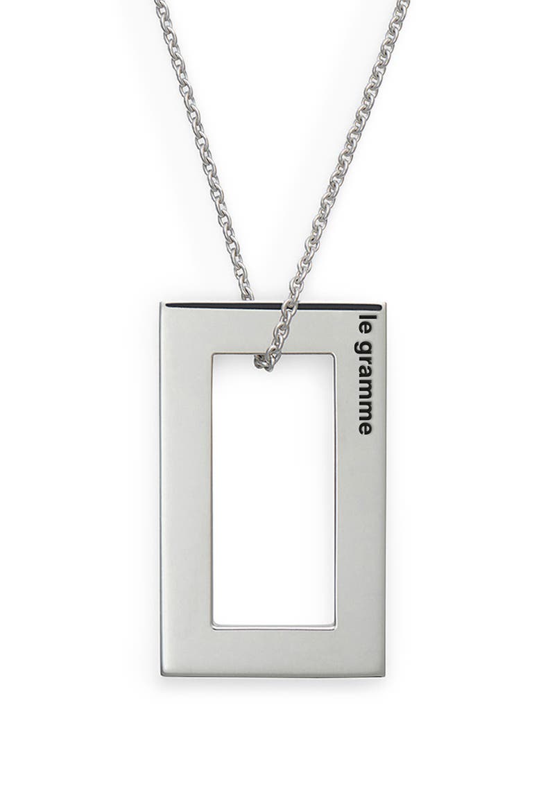 Men's 3.4G Polished & Brushed Sterling Silver Pendant Necklace, Main, color, SILVER