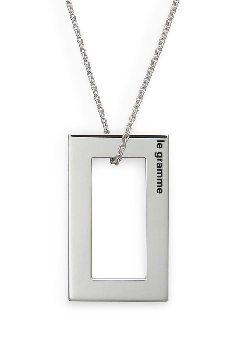 le gramme Men's 3.4G Polished & Brushed Sterling Silver Pendant Necklace, Main, color,