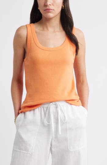 Caslon ® Cotton Tank In Brown