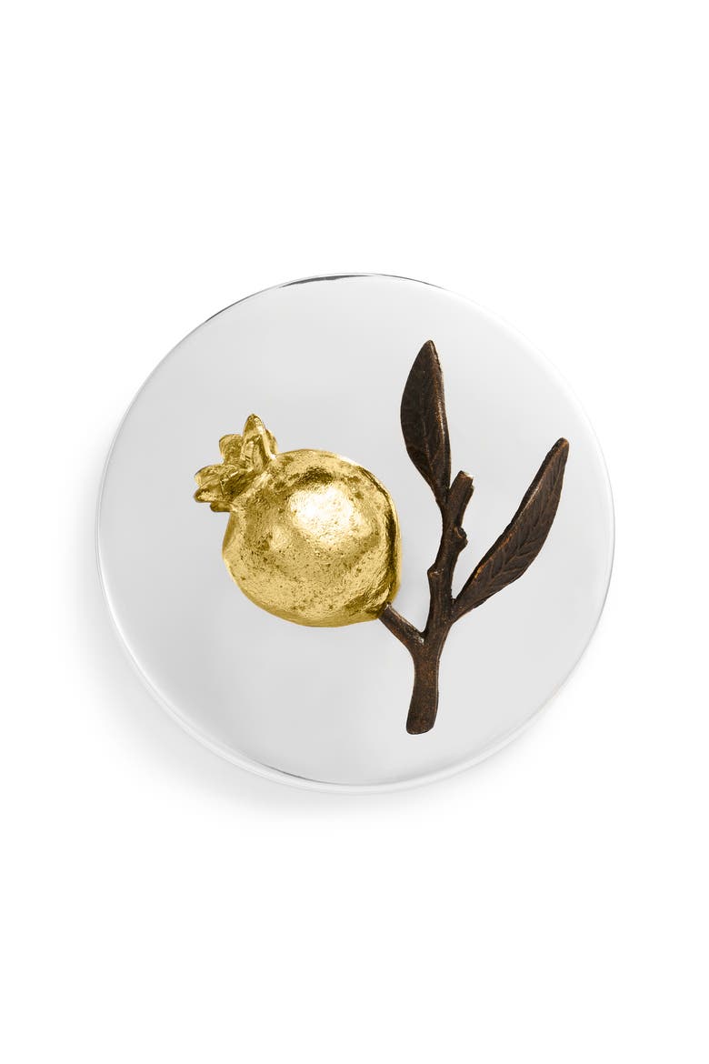 Pomegranate Three-Wick Scented Candle, Alternate, color, GOLD/ SILVER