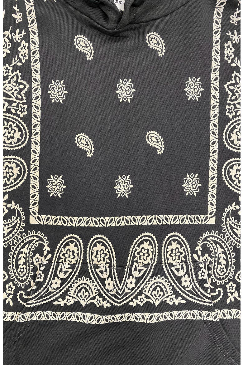 Paisley Bandana Hoodie, Alternate, color, WASHED BLACK