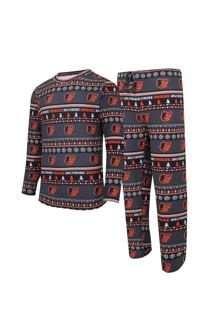 Men's Concepts Sport Black Baltimore Orioles Knit Ugly Sweater Long Sleeve Top & Pants Set, Alternate, color, Black
