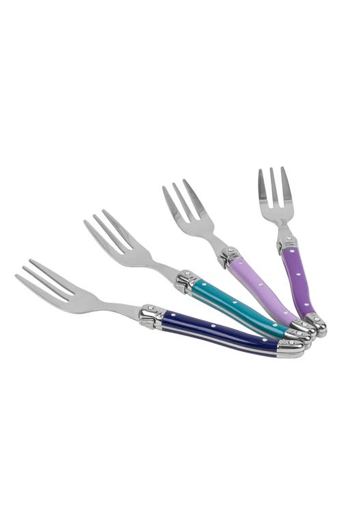 French Home Laguiole 4-piece Cake Fork Set In Purple