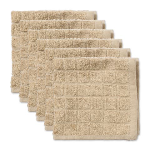 Solid Windowpane Terry Dishcloth Set/6
