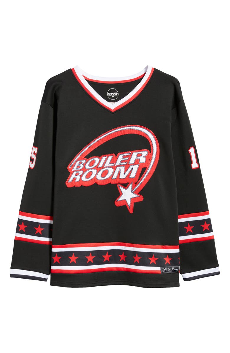 BOILER ROOM Oversize Hockey Jersey, Alternate, color, Black