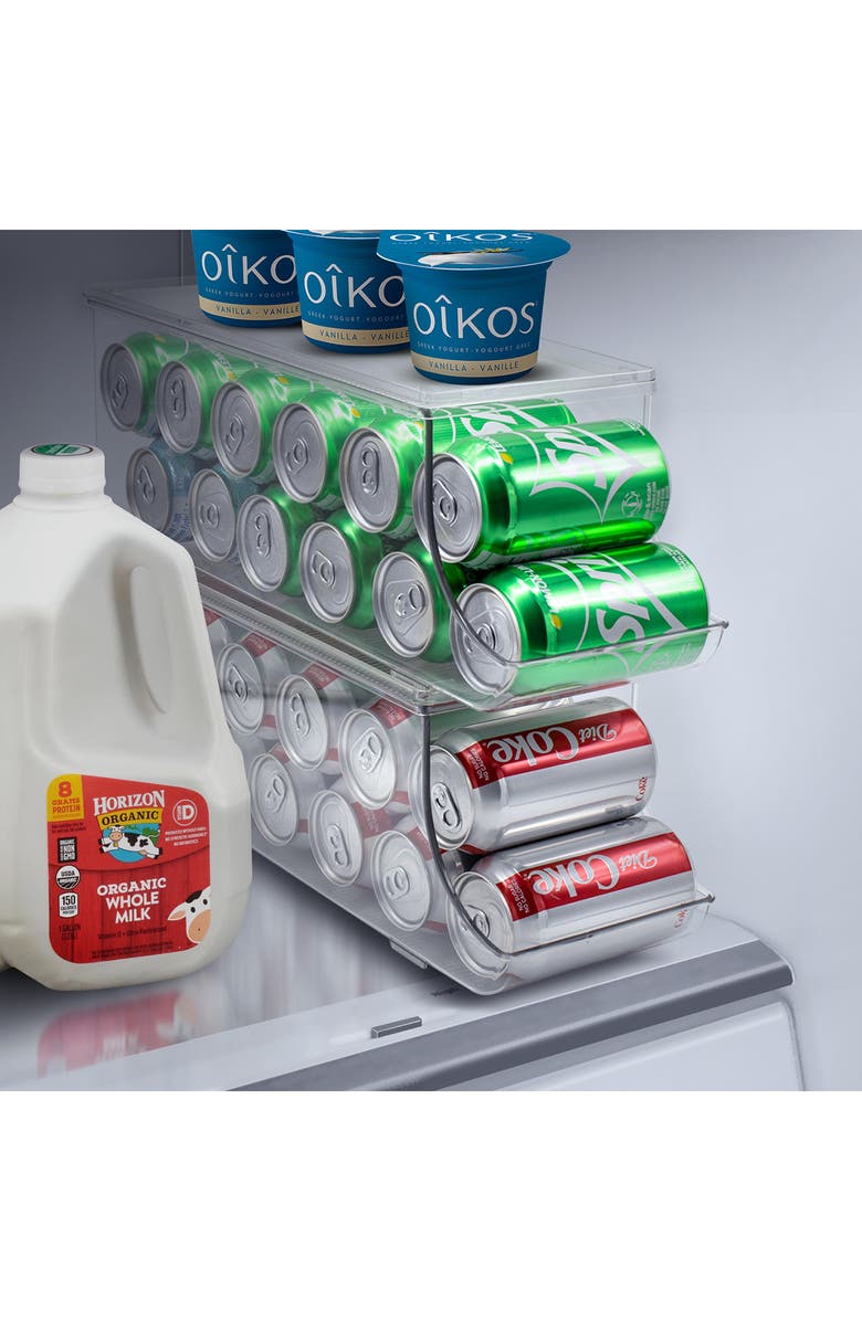 SORBUS Soda Can Organizer Shelf - Set of 2, Alternate, color, Clear