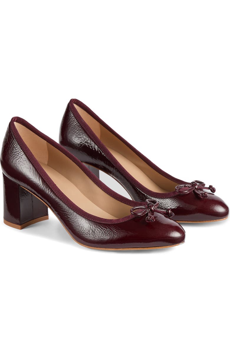 LK Bennett Juliette Block Heel Ballet Pump, Main, color, Bordeaux