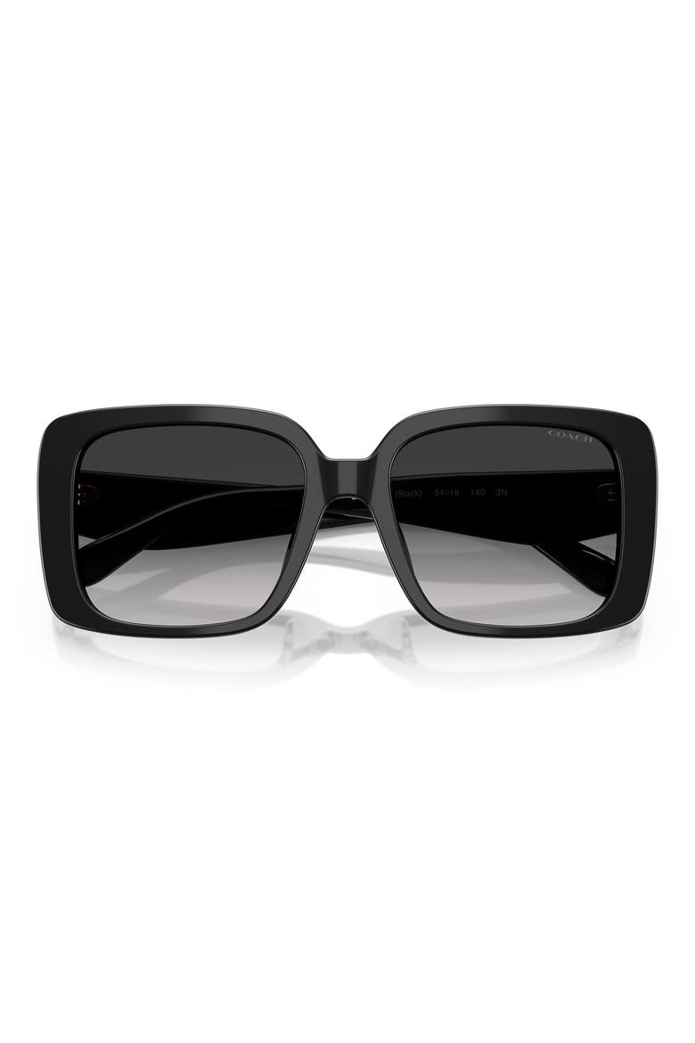 54mm Square Gradient Sunglasses, Alternate, color, BLACK