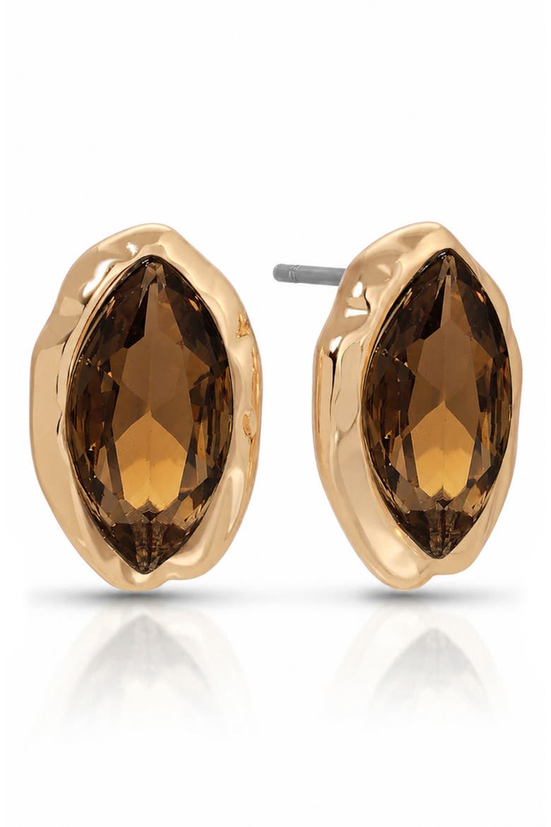Crystal Luxe Mini Stud Earrings, Main, color, SMOKEY QUARTZ