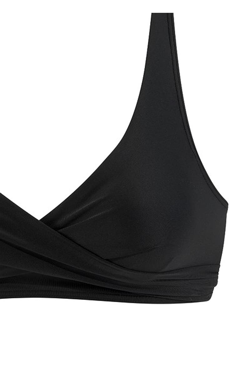 LASCANA Wrap-Look Triangle Bikini Top Size 32C, Alternate, color, Black
