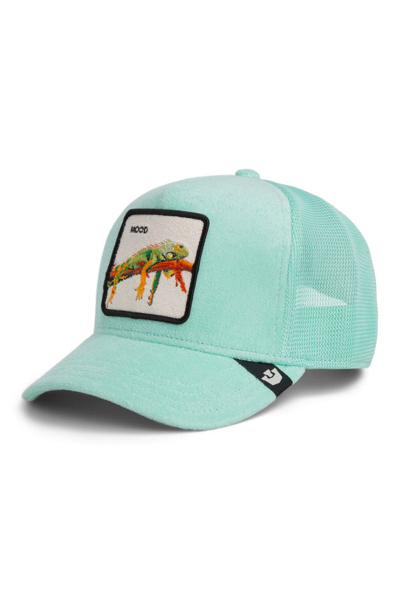 Unicorn Patch Snapback Trucker Hat, Main, color, GUMMY