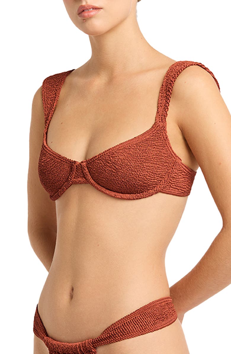 bond-eye Georgia Balconette Underwire Bikini Top, Alternate, color, Bronze Shimmer