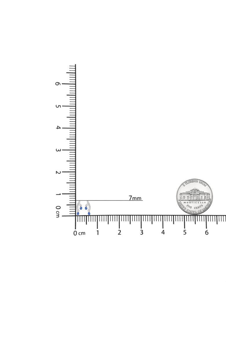 Haus of Brilliance 14K White Gold Oval Shaped Natural Blue Diamond Double Drop Stud Earrings, Alternate, color, White