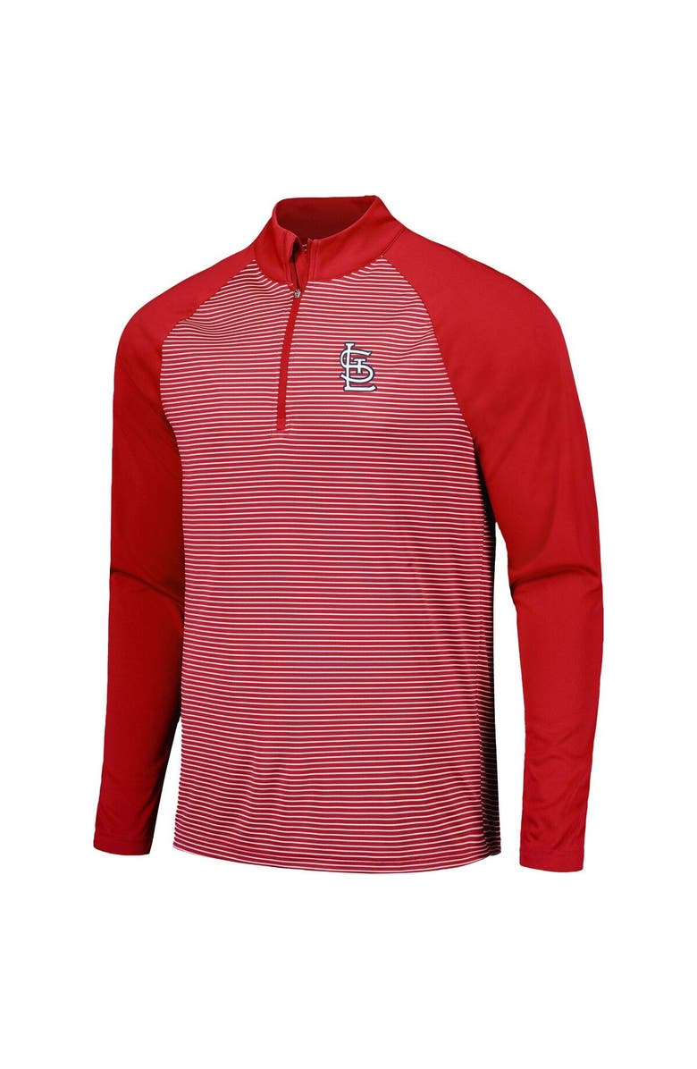 LEVELWEAR Men's Levelwear Red St. Louis Cardinals Charter Striped Raglan Quarter-Zip Top, Alternate, color, Red