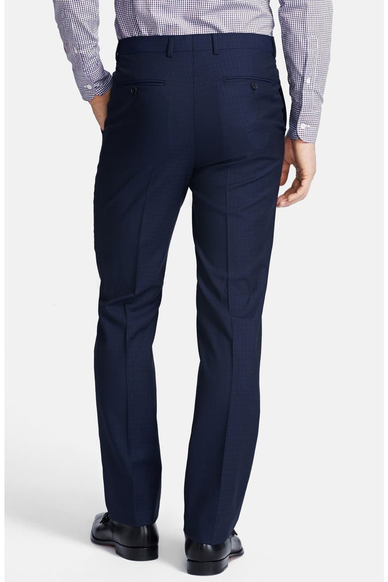 Trim Fit Navy Check Twill Wool Suit, Alternate, color, NAVY SOLID