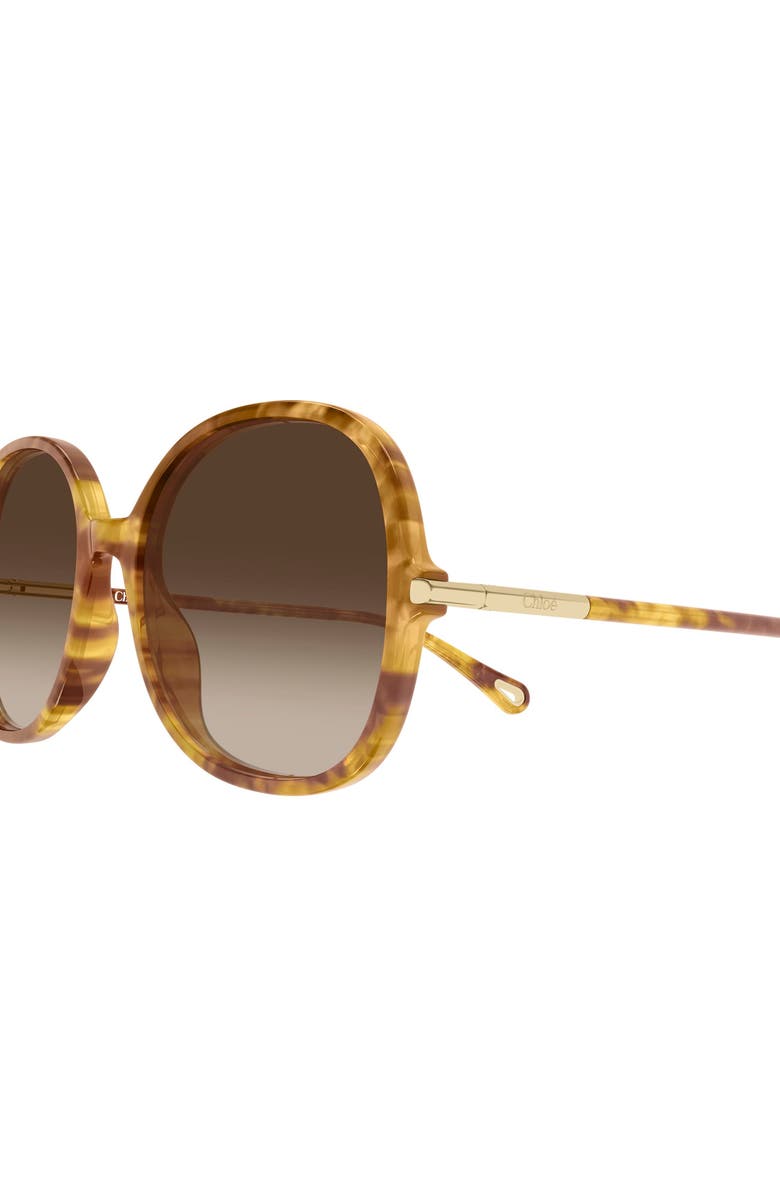 Chloé 57mm Gradient Round Sunglasses, Alternate, color, Shiny Havana Blonde