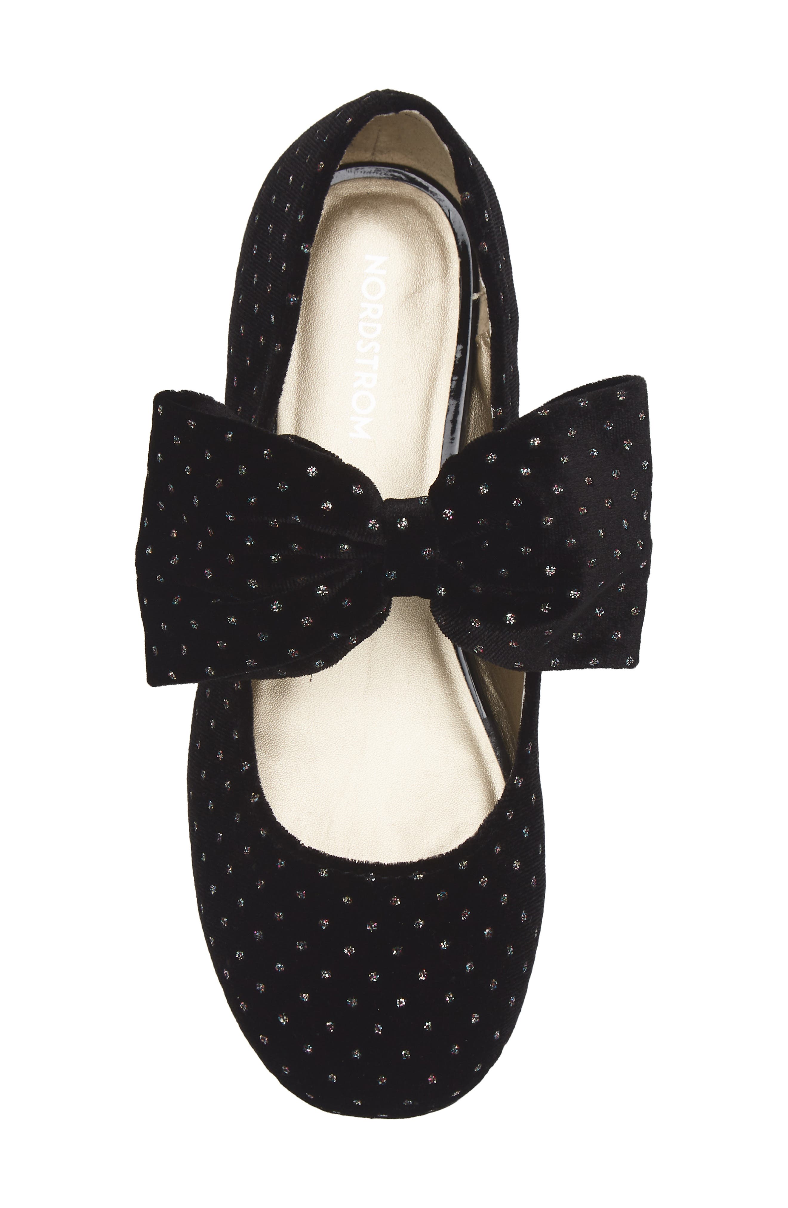 Nordstrom Kids' Posey Bow Mary Jane Flat, Alternate, color, Black