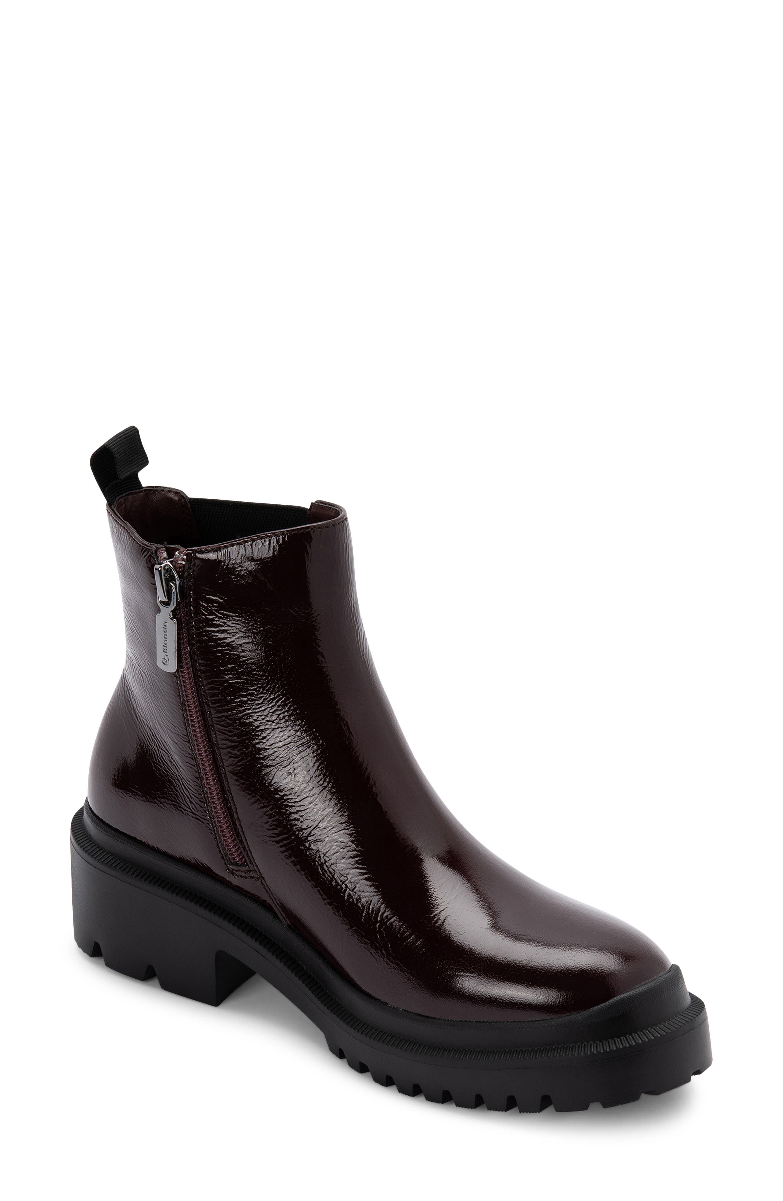 Cayla Waterproof Chelsea Boot, Alternate, color, BURGUNDY PATENT LEATHER