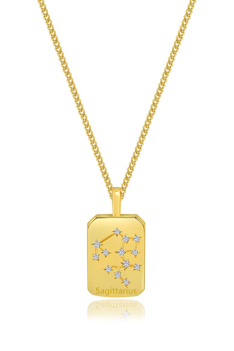 Zodiac Double Sided Pendant Necklace, Alternate, color, GOLD SAGITTARIUS