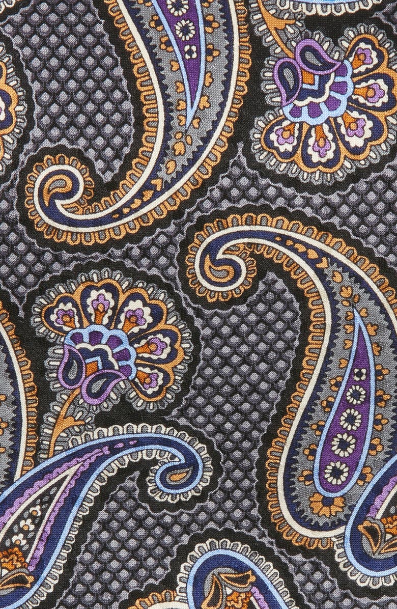 Nordstrom Paisley Silk Tie, Alternate, color, Black