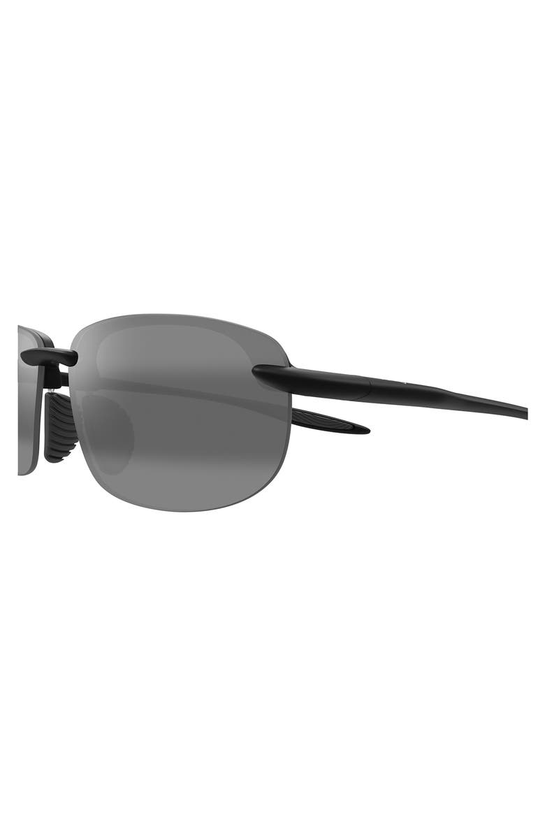 Ho'okipa Ultra Special Fit PolarizedPlus2® 60mm Rectangular Sunglasses, Alternate, color, BLACK