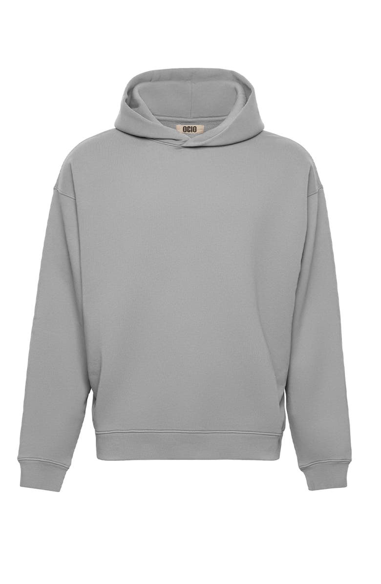 Ocio Men's Organic Cotton Teddy Oversized Hoodie, Alternate, color, Ash