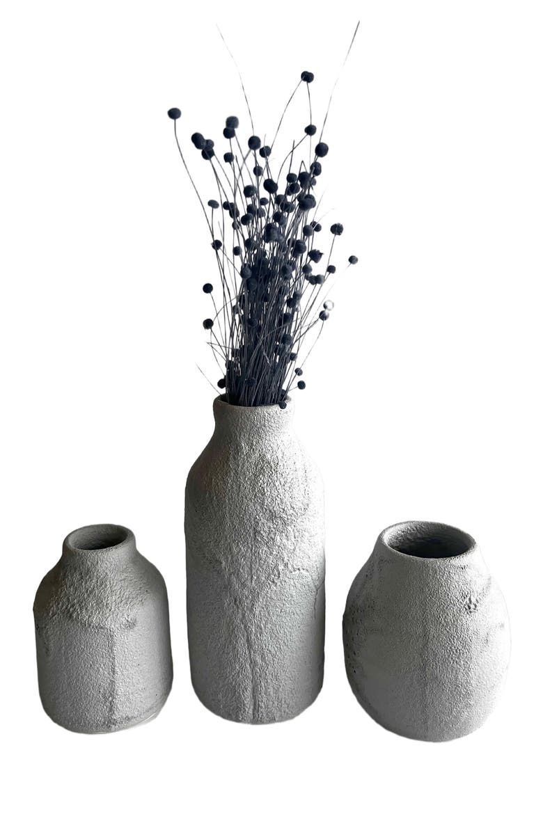 Small Bottle Crater Vase, Alternate, color, Grey