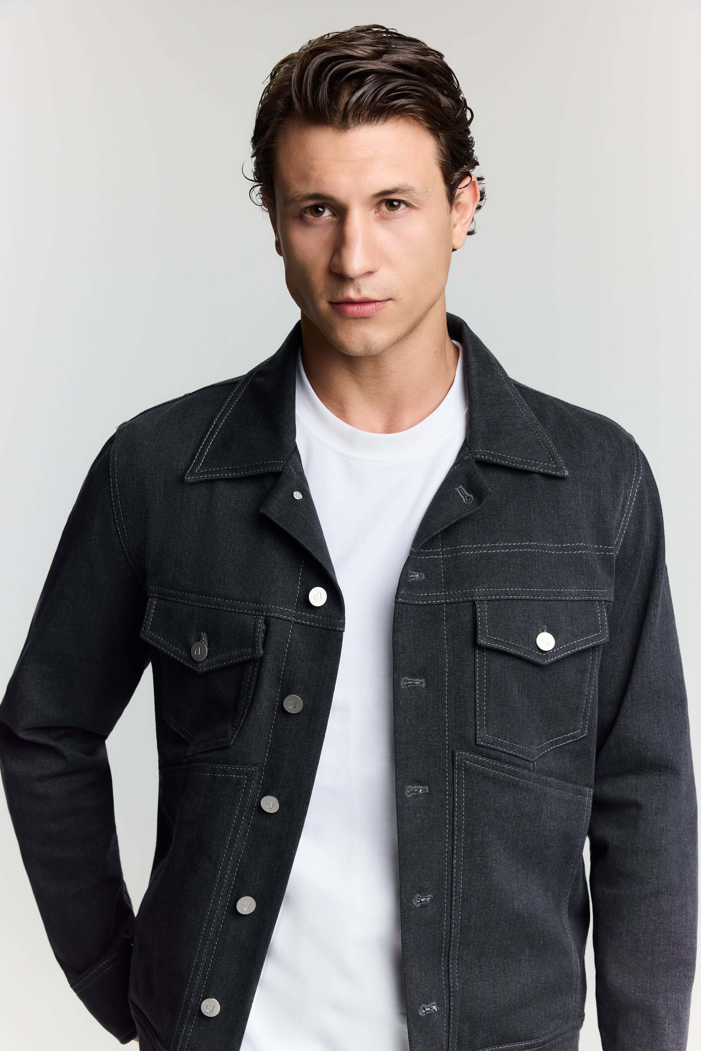 Мужские куртки Jendue US Livorno Denim Jacket - Dark Wash Jean Jacket — фото 4