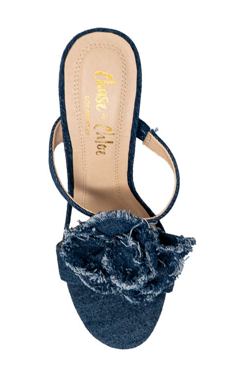 CHASE & CHLOE CHASE AND CHLOE YURELI FRAY ROSETTE SLIDE SANDAL 