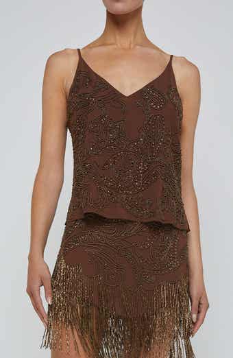 L'AGENCE Kass Beaded Chiffon Camisole