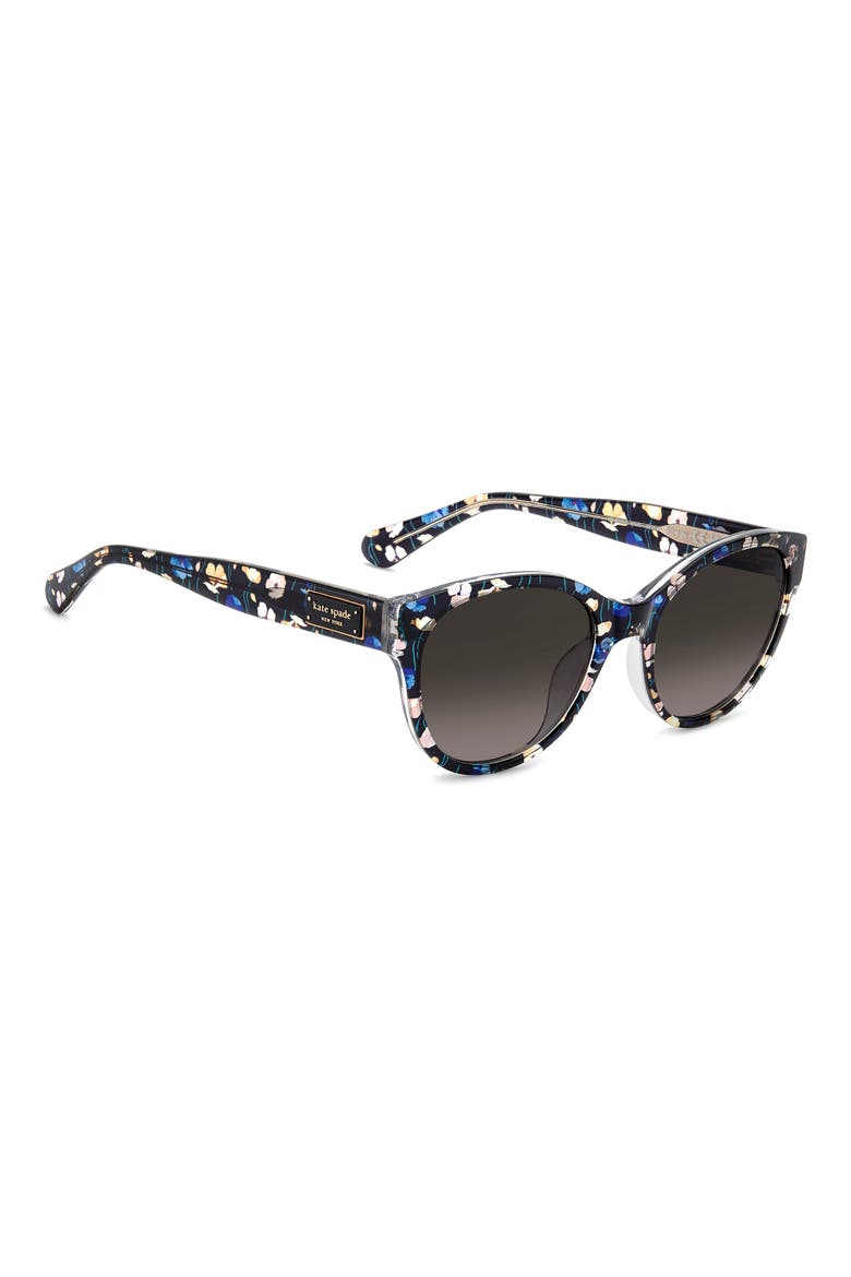 jonnie 53mm cat eye sunglasses, Alternate, color, BLACK GREEN / BROWN SF